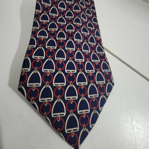 Vintage Paolo Gucci 100% Silk Stirrup Tie - Picture 1 of 3